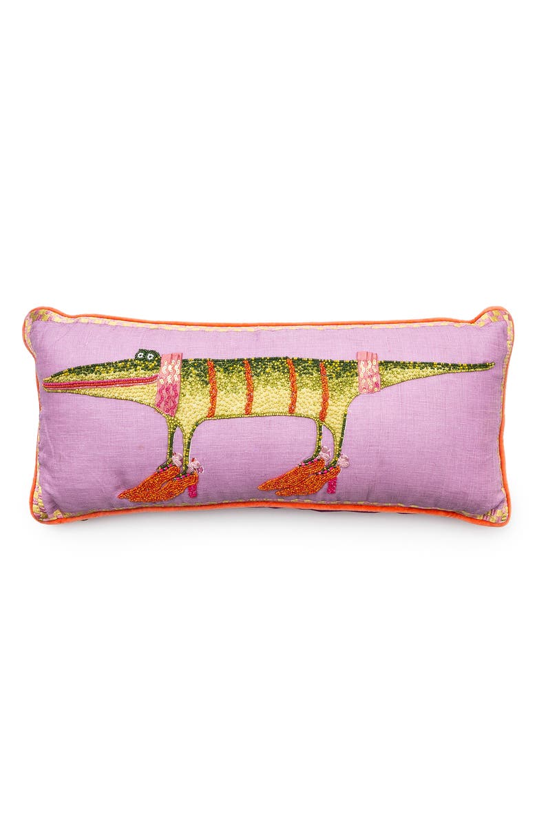 MACKENZIE CHILDS Patience Brewster Gloria Alligator Lumber Pillow, Main, color, Pink