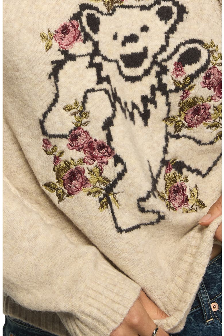 Cloud Soft Grateful Dead Intarsia Sweater, Alternate, color, LIGHT OATMEAL HTR
