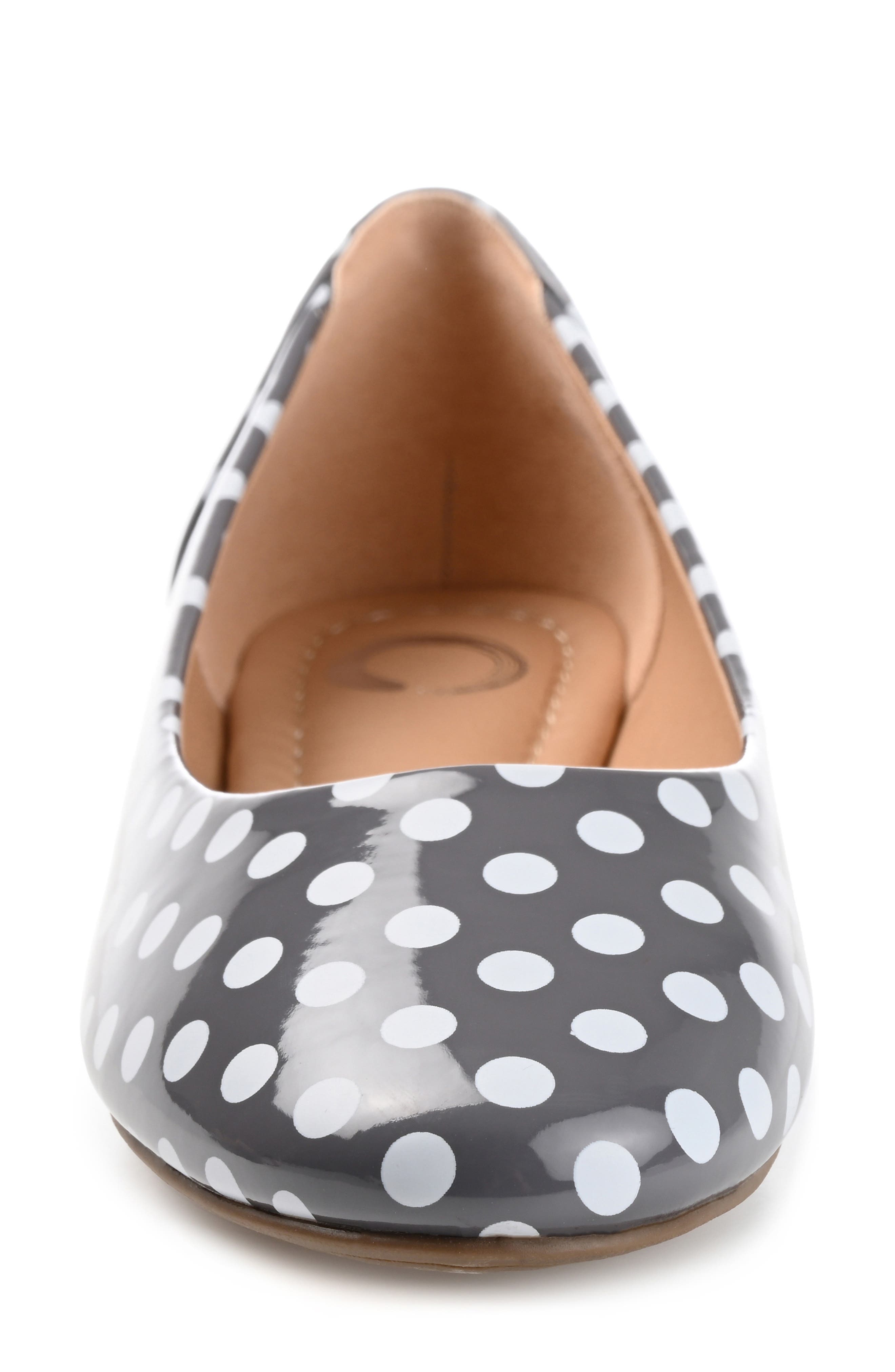 Journee Collection Kavn Ballet Flat - Narrow Width, Alternate, color, White Dot