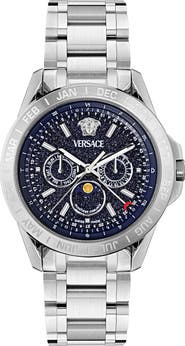 Versace V-Galaxy Moonphase Bracelet Watch, 43mm