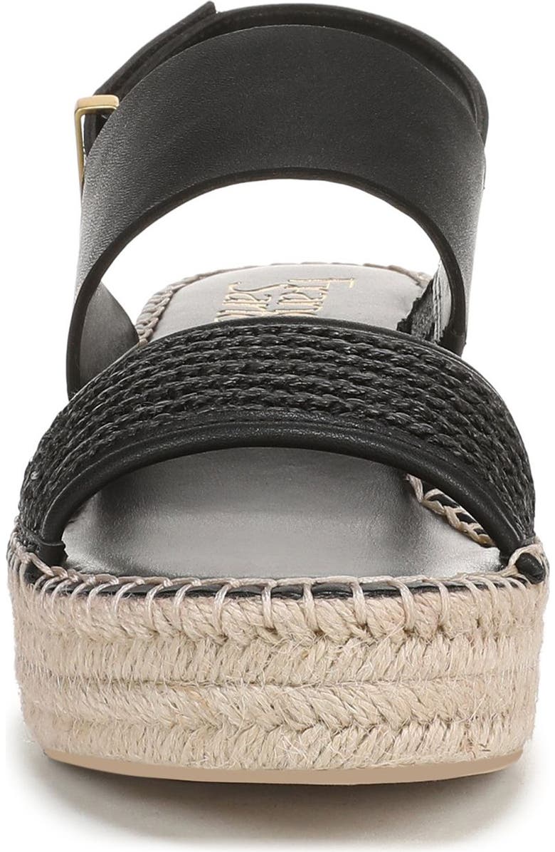 Franco Sarto Parry Wedge Sandal, Alternate, color, Black Faux Leather