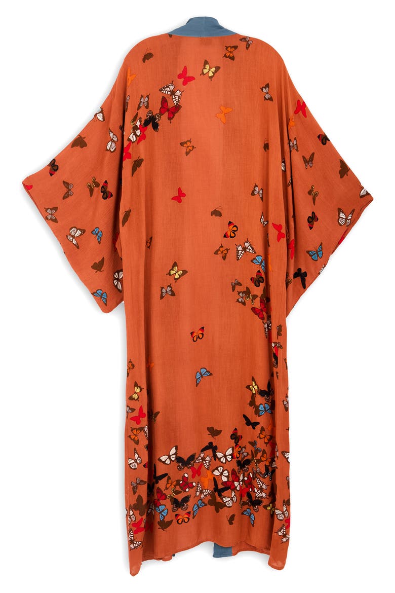 Butterfly Longline Duster, Alternate, color, RUST BROWN
