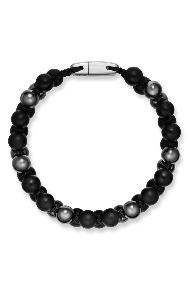 David Yurman Spiritual Beads Two-Row Woven Bracelet, Alternate, color, Silver