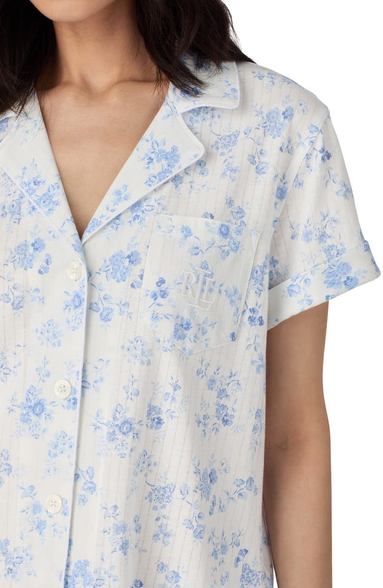 Lauren Ralph Lauren Floral Short Sleeve Crop Pajamas, Alternate, color, 