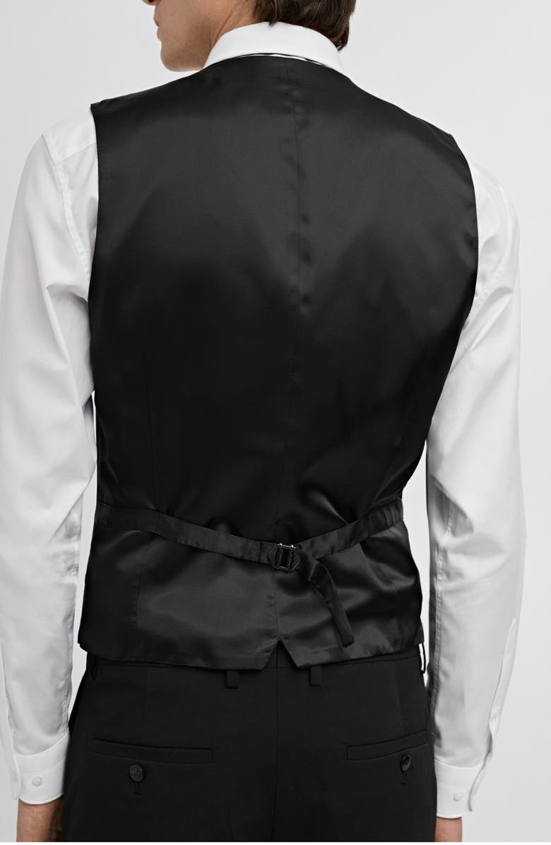 MANGO Paris Superslim Fit Stretch Suit Vest, Alternate, color, Black