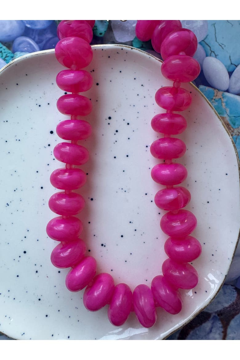 Hot Pink Statement Necklace, Alternate, color, Pink