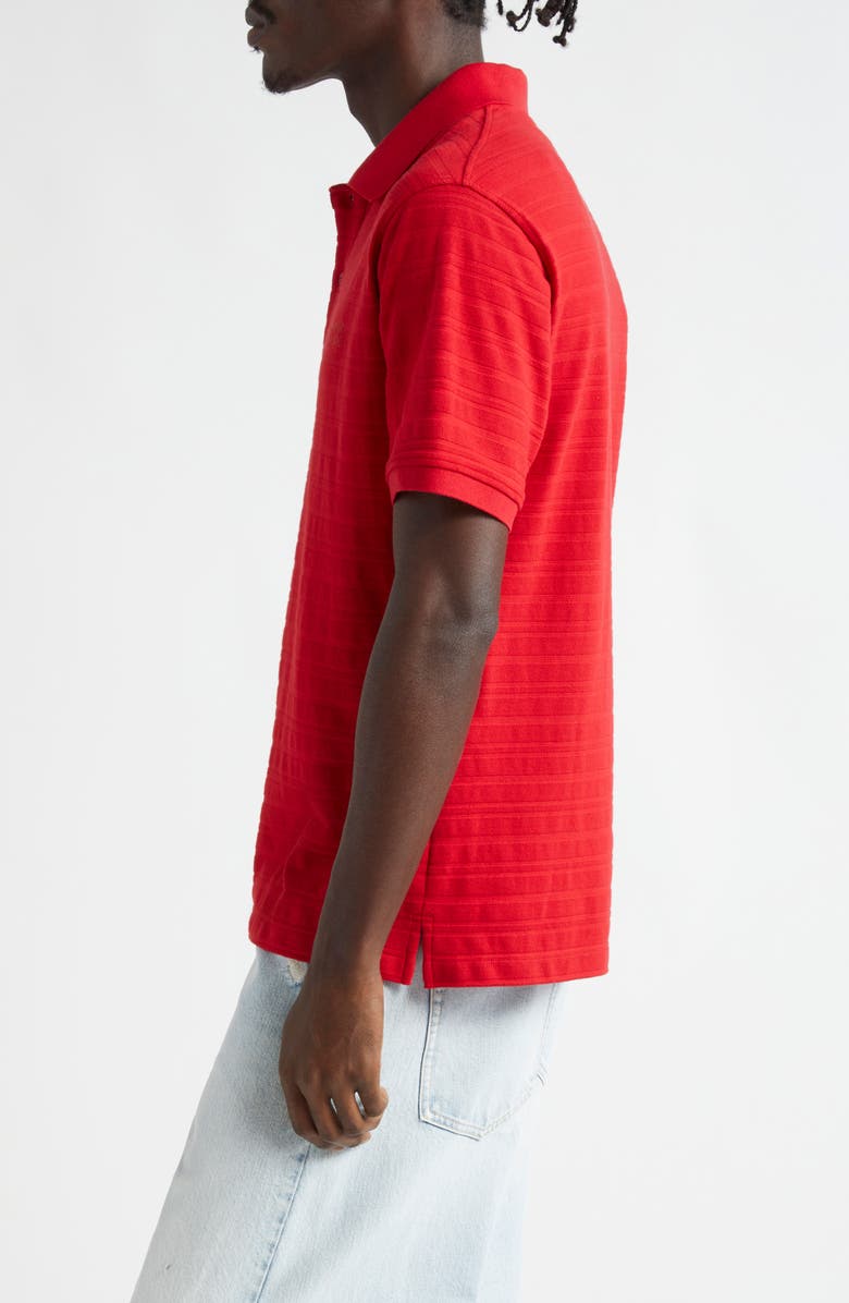 Golden Goose Journey Textured Stripe Cotton Piqué Polo, Alternate, color, 