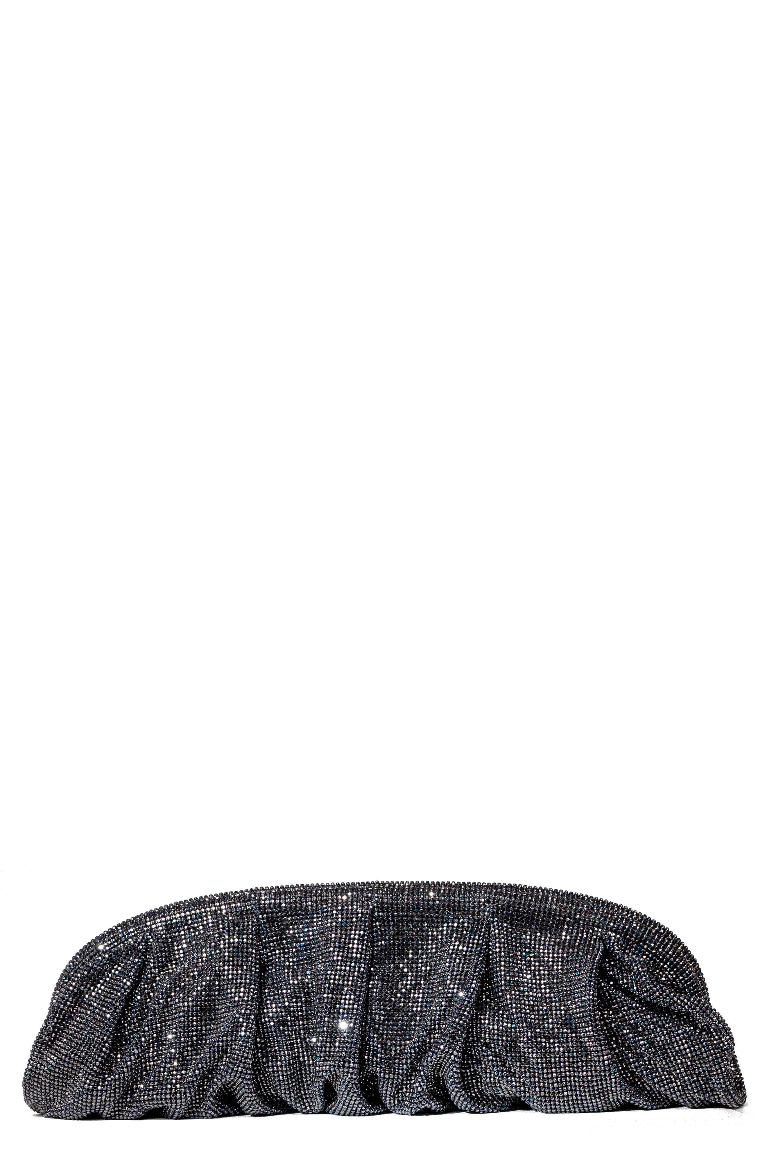 Benedetta Bruzziches La Couchee Crystal Mesh Clutch, Main, color, 