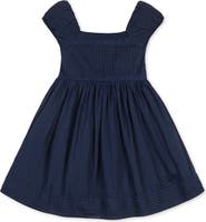Hope & Henry Kids' Organic Puff Sleeve Pintuck Sateen Party Dress
