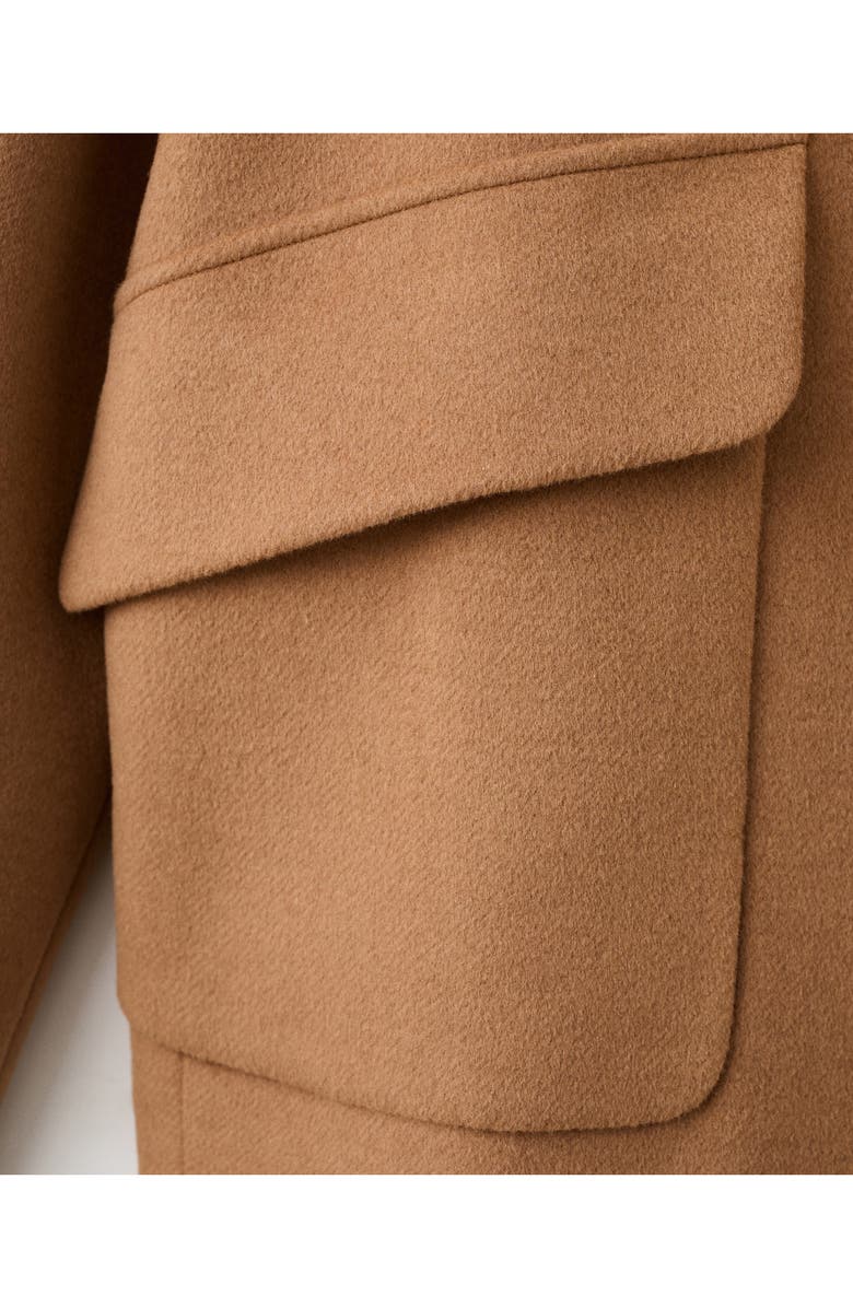 MANGO Basquiat Funnel Neck Coat, Alternate, color, Medium Brown