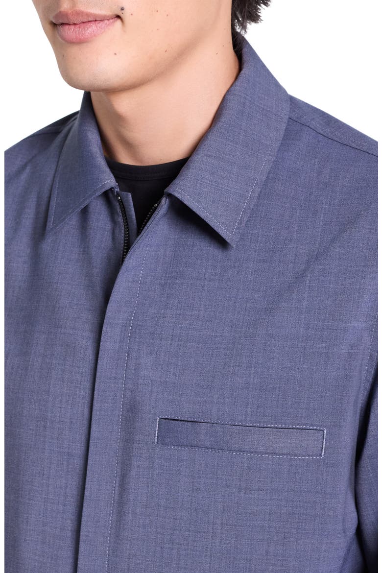 Wool Blend Zip Overshirt, Alternate, color, DUSK BLUE MELANGE - 2UD