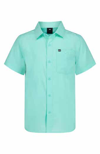 Kids' UA Drift Tide Fish Short Sleeve Performance Button-Up Shirt