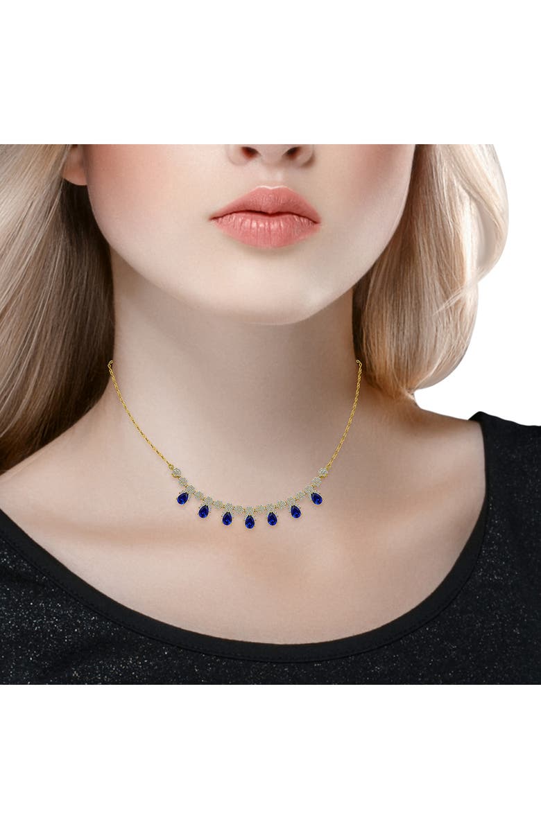 Christian Siriano Pear Cut Cubic Zirconia Collar Necklace, Alternate, color, 