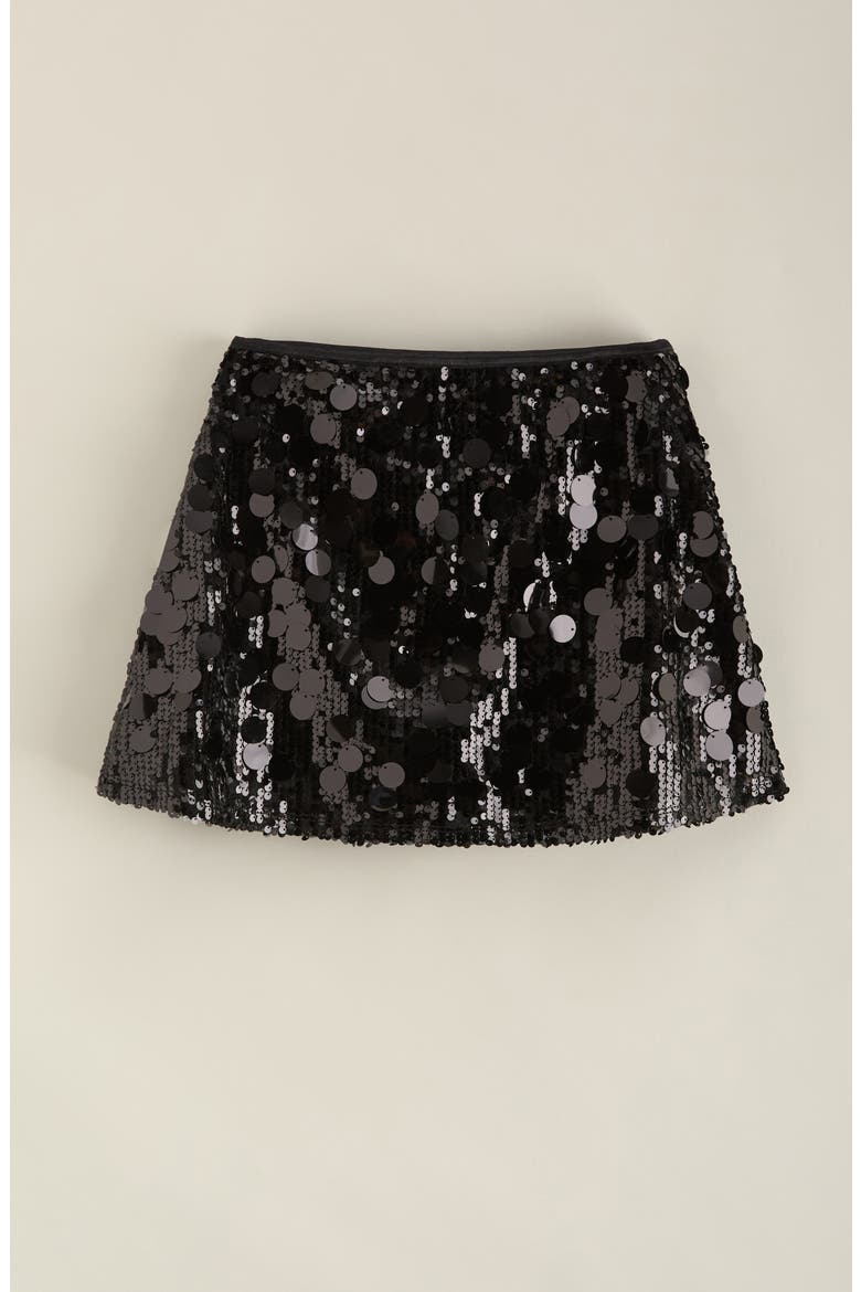 Kids' Sequin Skort, Alternate, color, BLACK