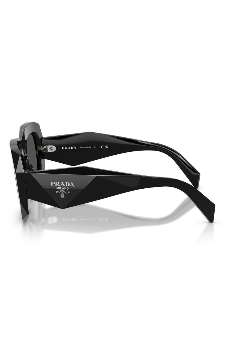 Prada 55mm Square Sunglasses, Alternate, color, Black / Dark Grey