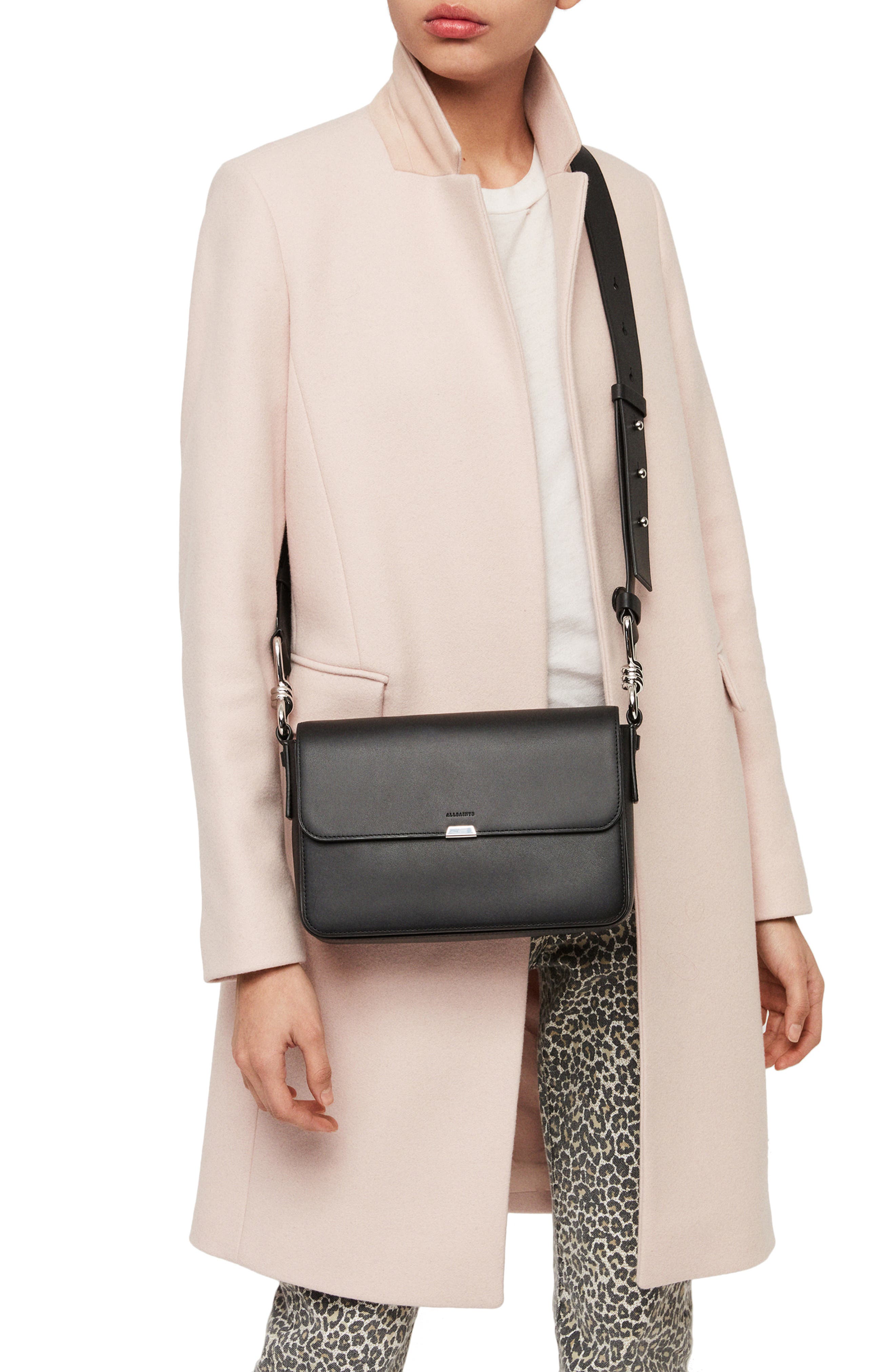 AllSaints Captain Leather Crossbody Bag, Alternate, color, 