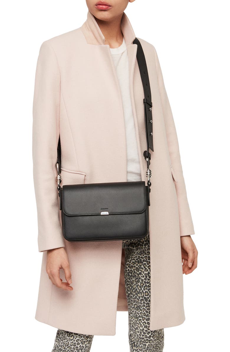 AllSaints Captain Leather Crossbody Bag, Alternate, color,