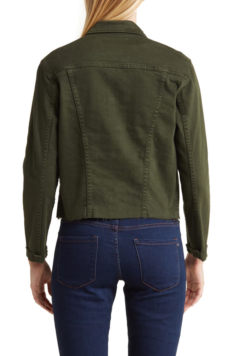 L'AGENCE Janelle Raw Cut Slim Denim Jacket, Alternate, color,