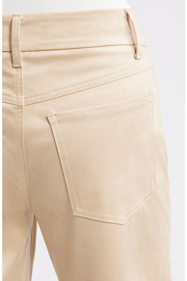 High Waist Wide Leg Faux Suede Jeans, Alternate, color, CHAMPAGNE