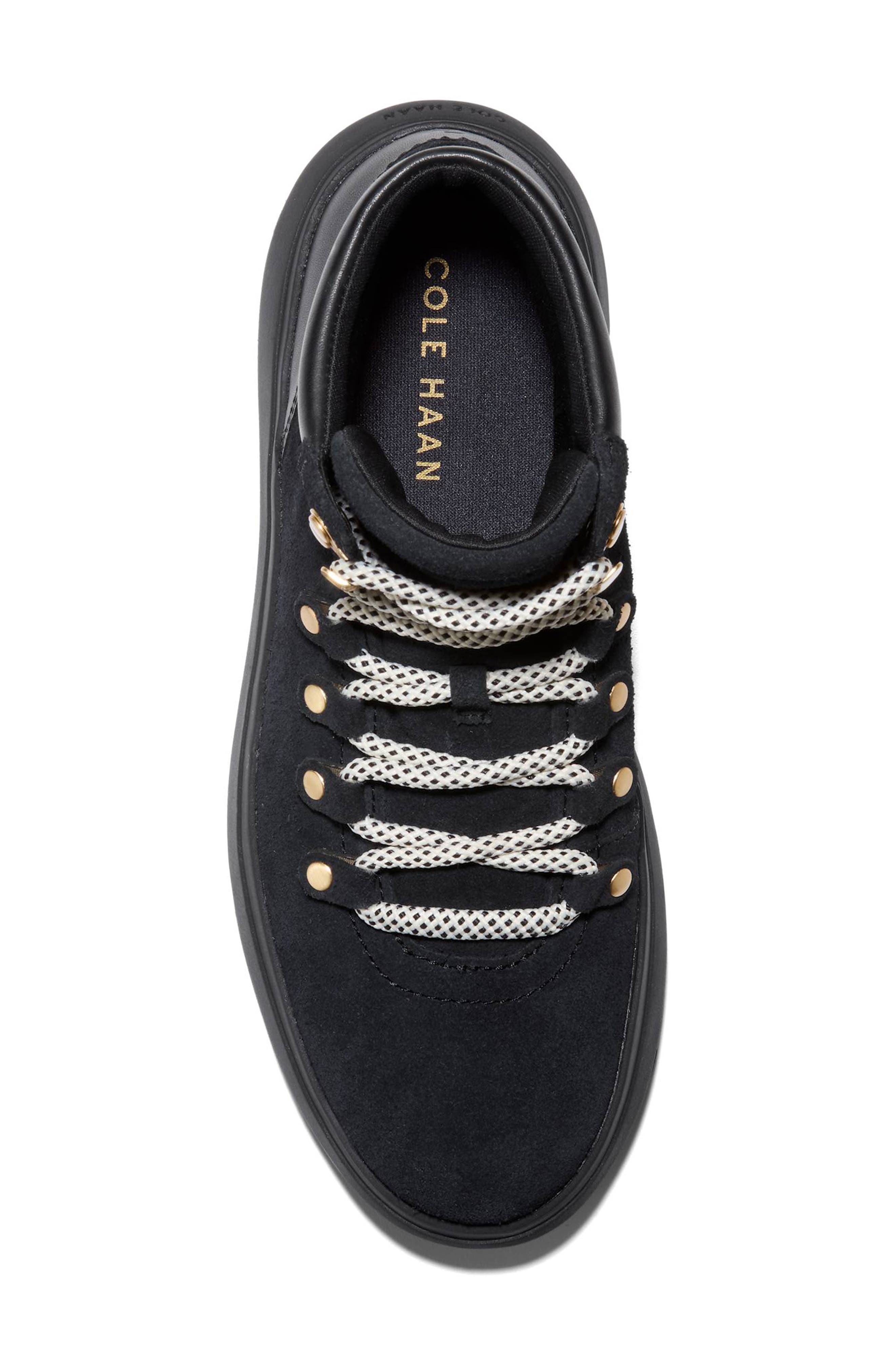 Cole Haan Grand Raelyn Waterproof Hiking Boot, Alternate, color, Black Suede/ Black