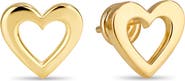 DEVATA Open Heart Stud Earrings in 14K Gold
