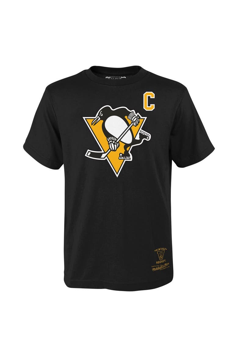 Youth Mitchell & Ness Mario Lemieux Black Pittsburgh Penguins Name & Number T-Shirt, Alternate, color, Black