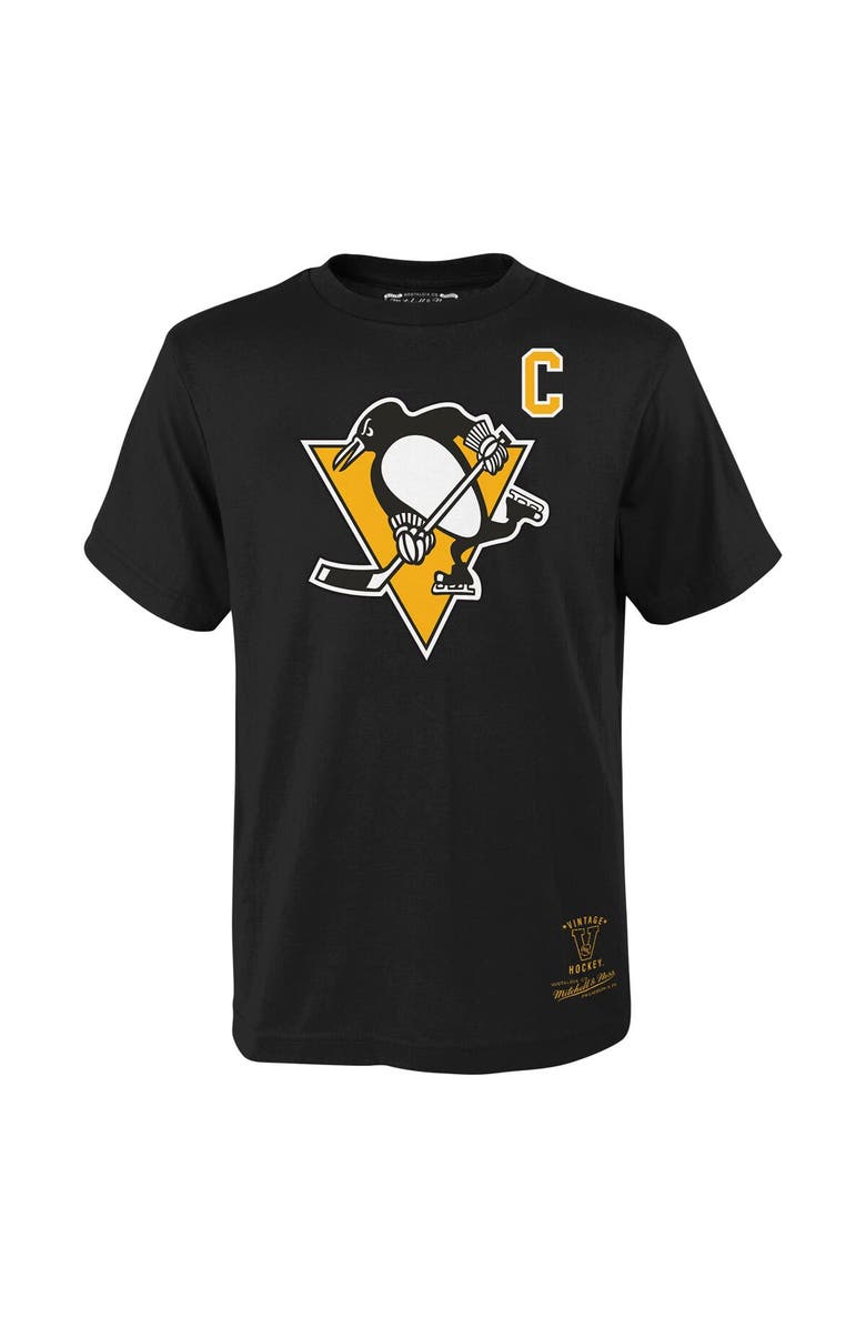 Mitchell & Ness Youth Mitchell & Ness Mario Lemieux Black Pittsburgh Penguins Name & Number T-Shirt, Alternate, color, 