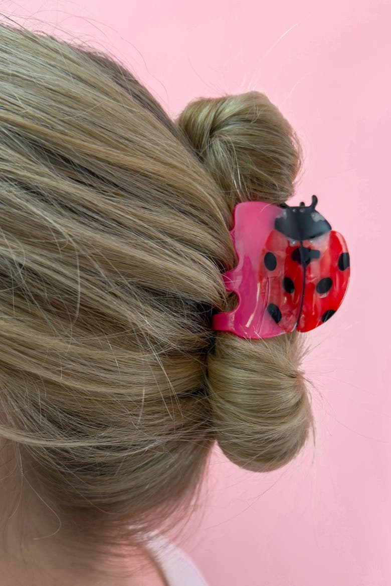 Ladybug Hair Claw, Alternate, color, Pink