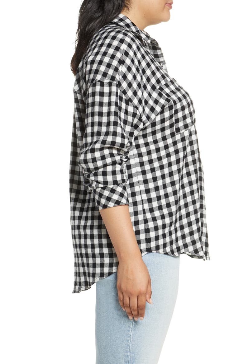 Plaid Boyfriend Shirt, Alternate, color, BLACK LOREN CHECK