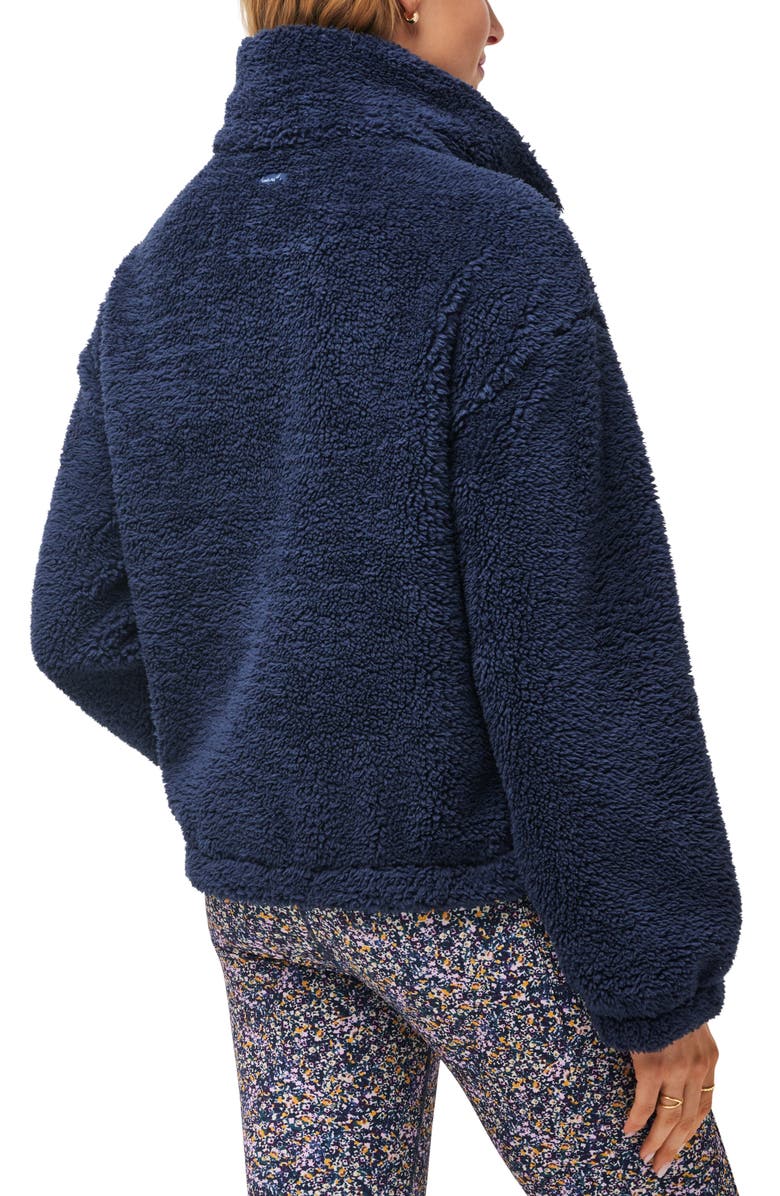 TravisMathew Sweet Heat High Pile Fleece Jacket, Alternate, color, Navy Blazer