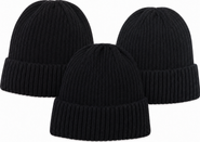 London Fog Women's 3-Pack Fleece Lined Rib Knit Beanie Set