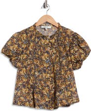 Joie Floral Puff Sleeve Shirt