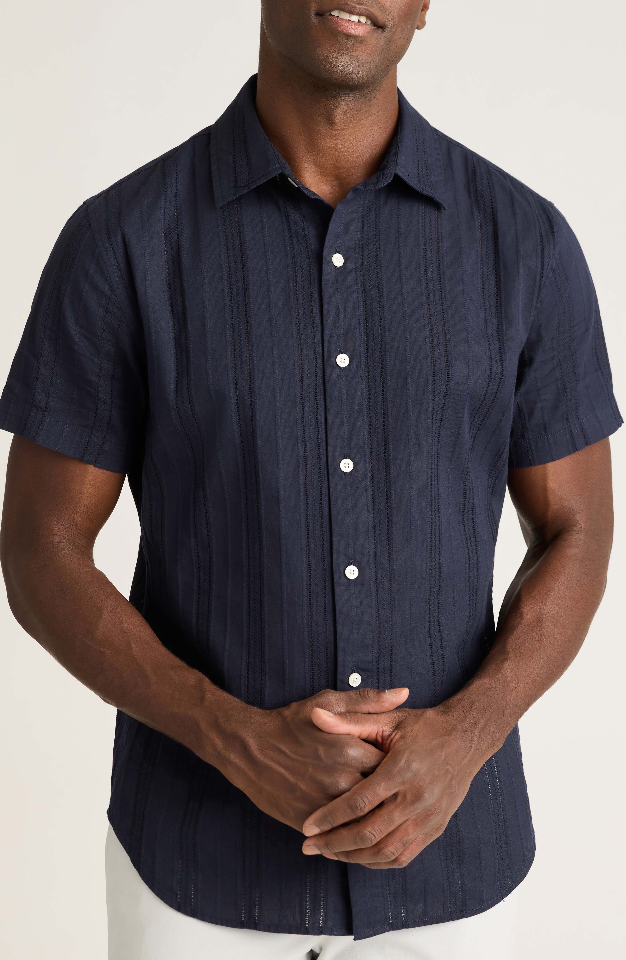 Riviera Slim Fit Short Sleeve Cotton Button-Up Shirt
