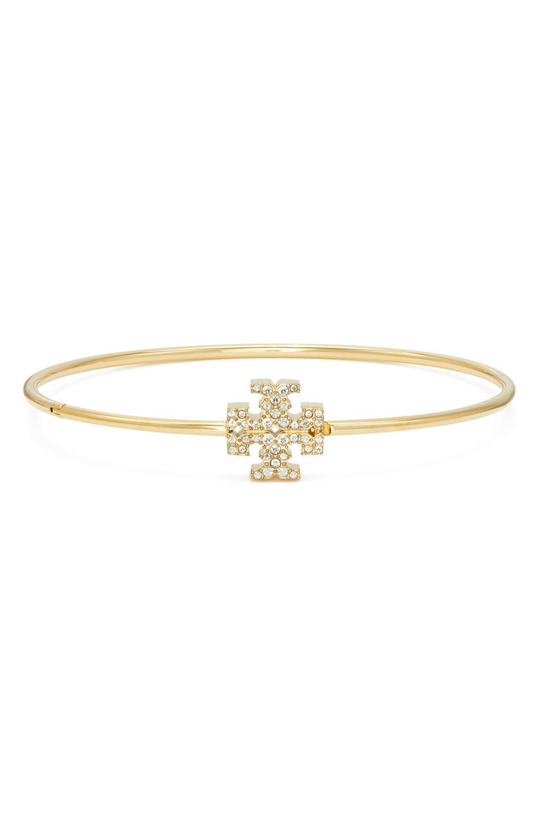 Tory Burch Eleanor Pavé Hinged Bangle, Main, color, 