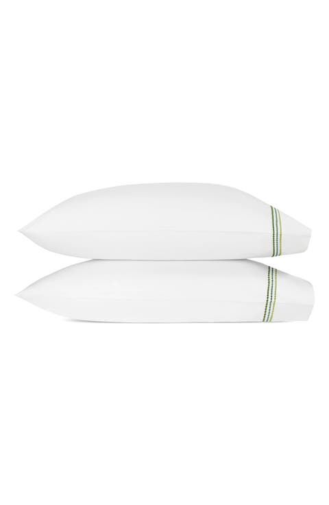 Set of 2 Amara Triple Pearl Embroidered Cotton Pillowcase