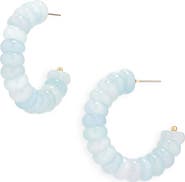 Lele Sadoughi Blue Aventurine Bead Hoop Earrings