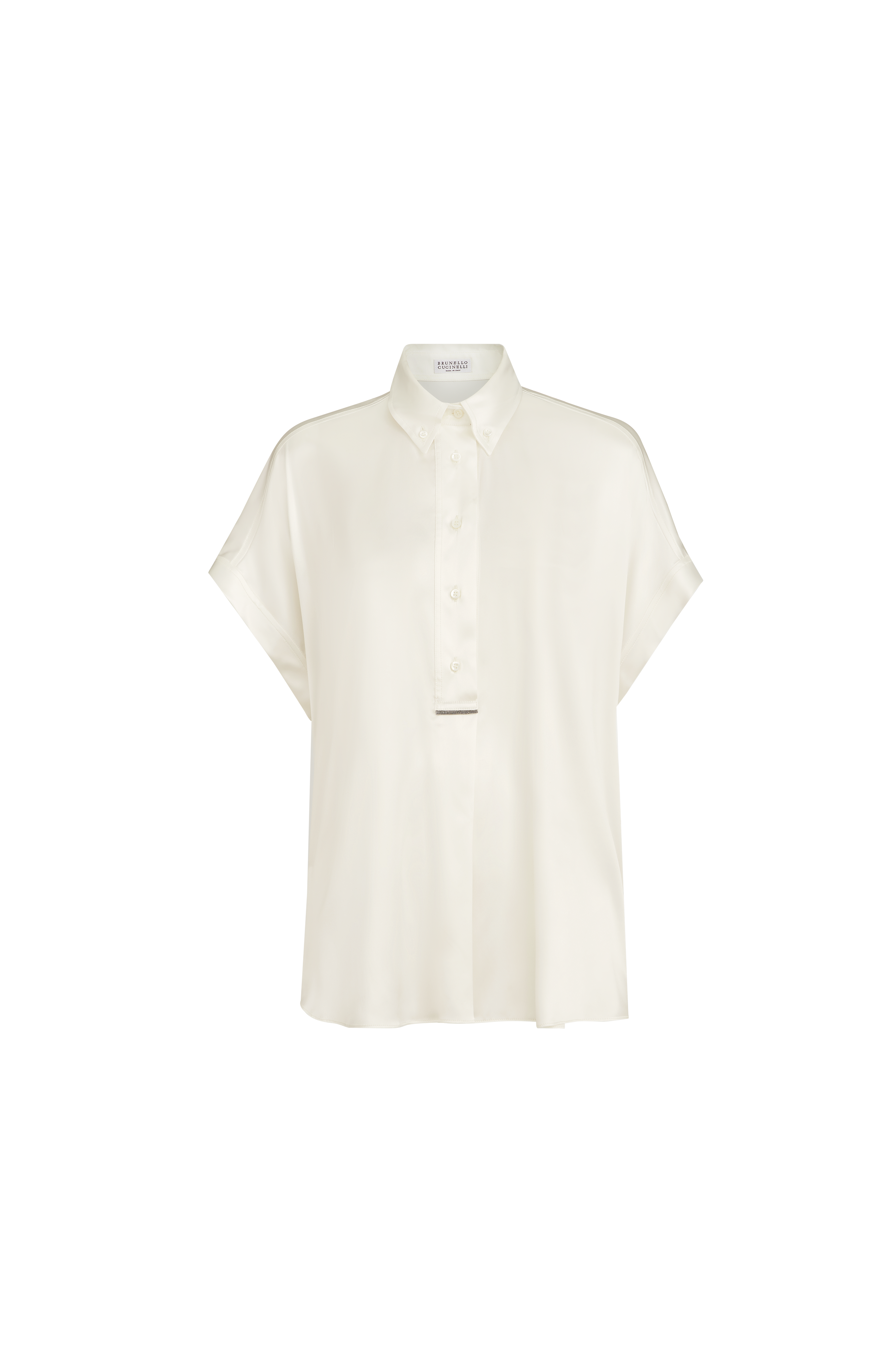 Silk satin shirt with monili - image 2