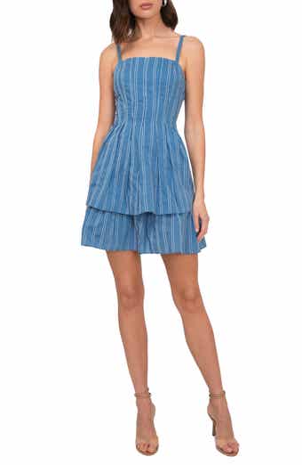 Adelyn Rae Stripe Tiered Minidress