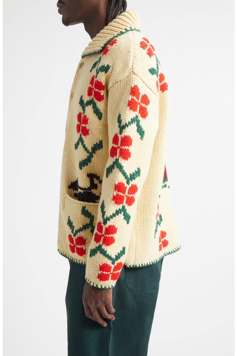 Pirate Ship Virgin Wool Cardigan, Alternate, color, IVORY