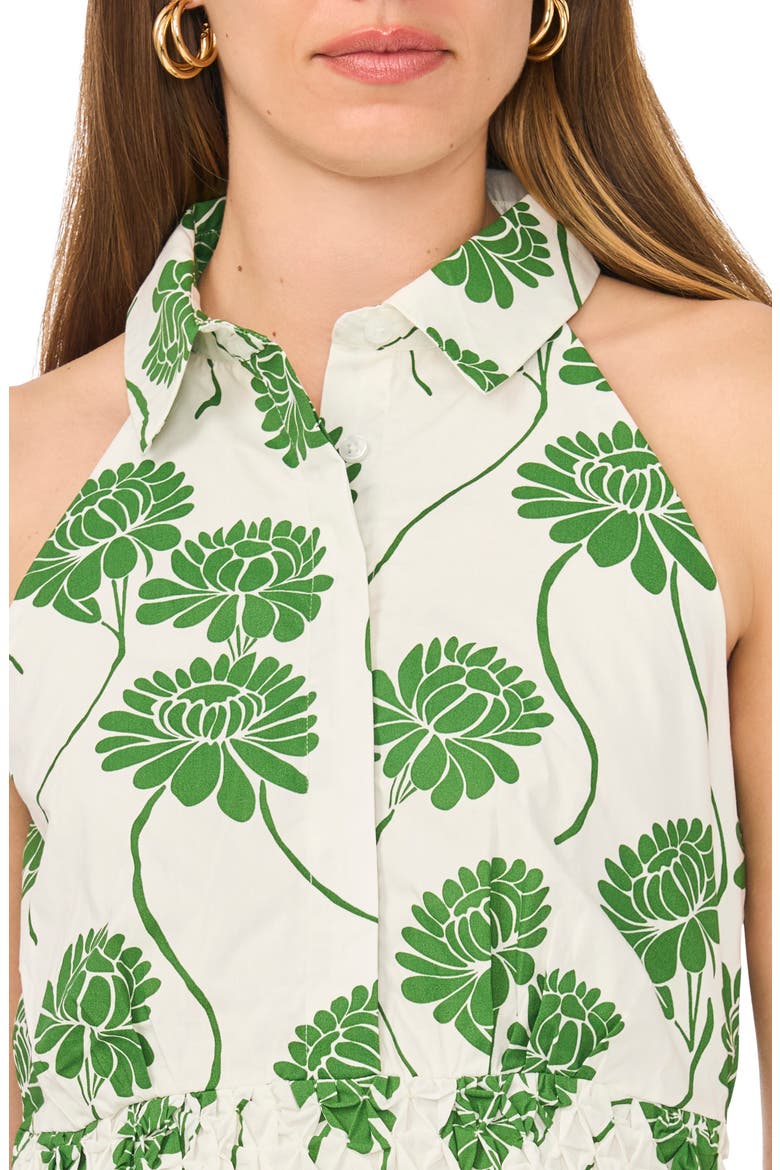 Floral Smocked Cotton Minidress, Alternate, color, MOSS