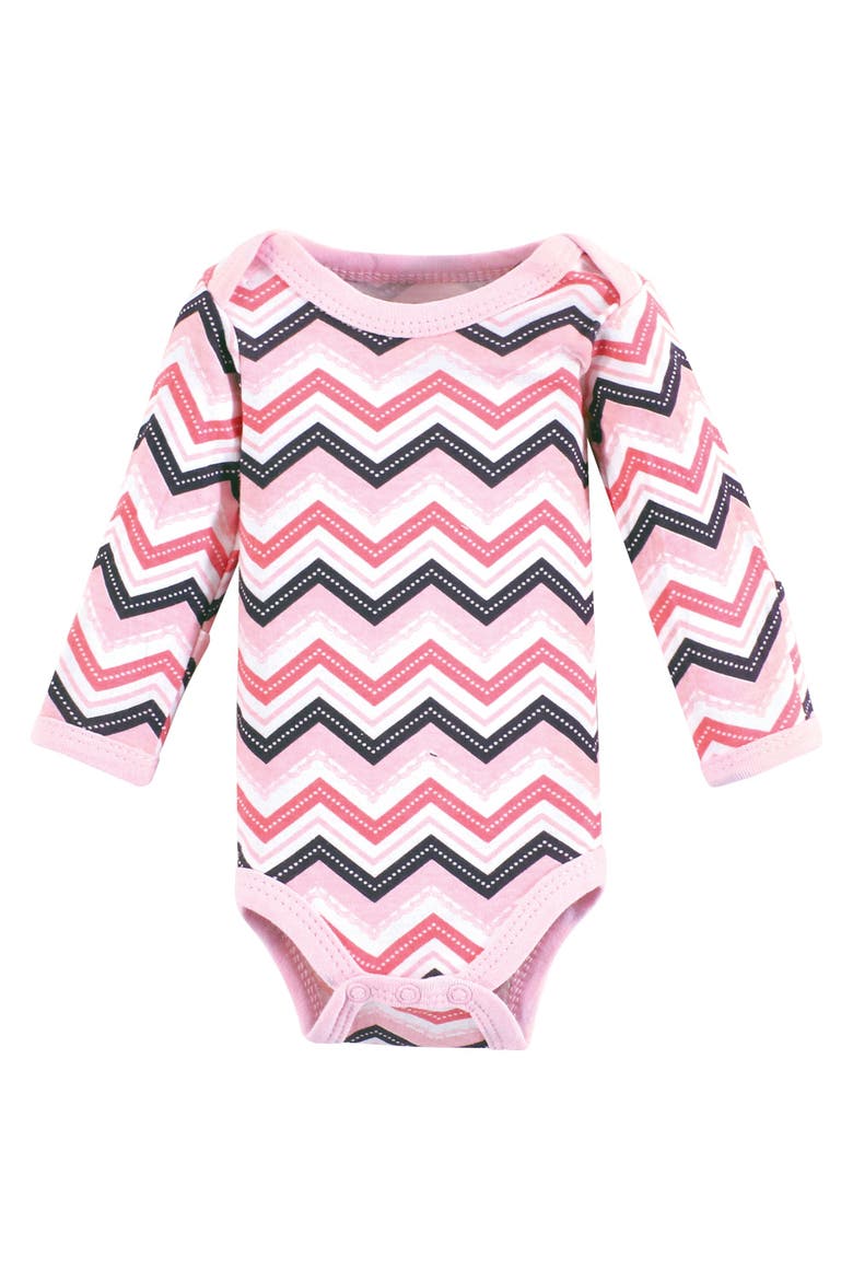 Preemie Long Sleeve Bodysuits 3pk Foxy, Alternate, color, Foxy