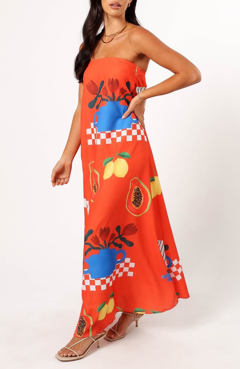 Petal & Pup Mellonie Strapless Maxi Dress, Alternate, color, Rust Papaya