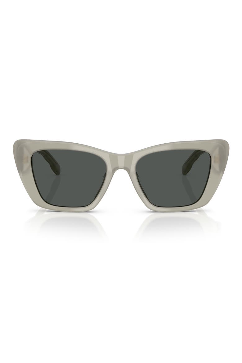 52mm Cat Eye Sunglasses, Main, color, MILKY GREY GREEN / DARK GREY