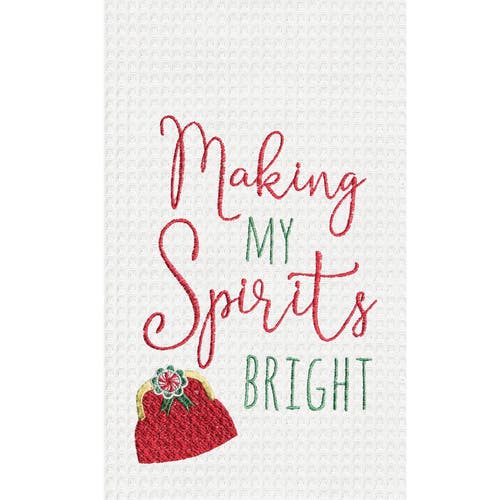 C & F Home C&f Home Making Spirts Bright Embroidered Waffle Weave Kitchen Towel In Multi