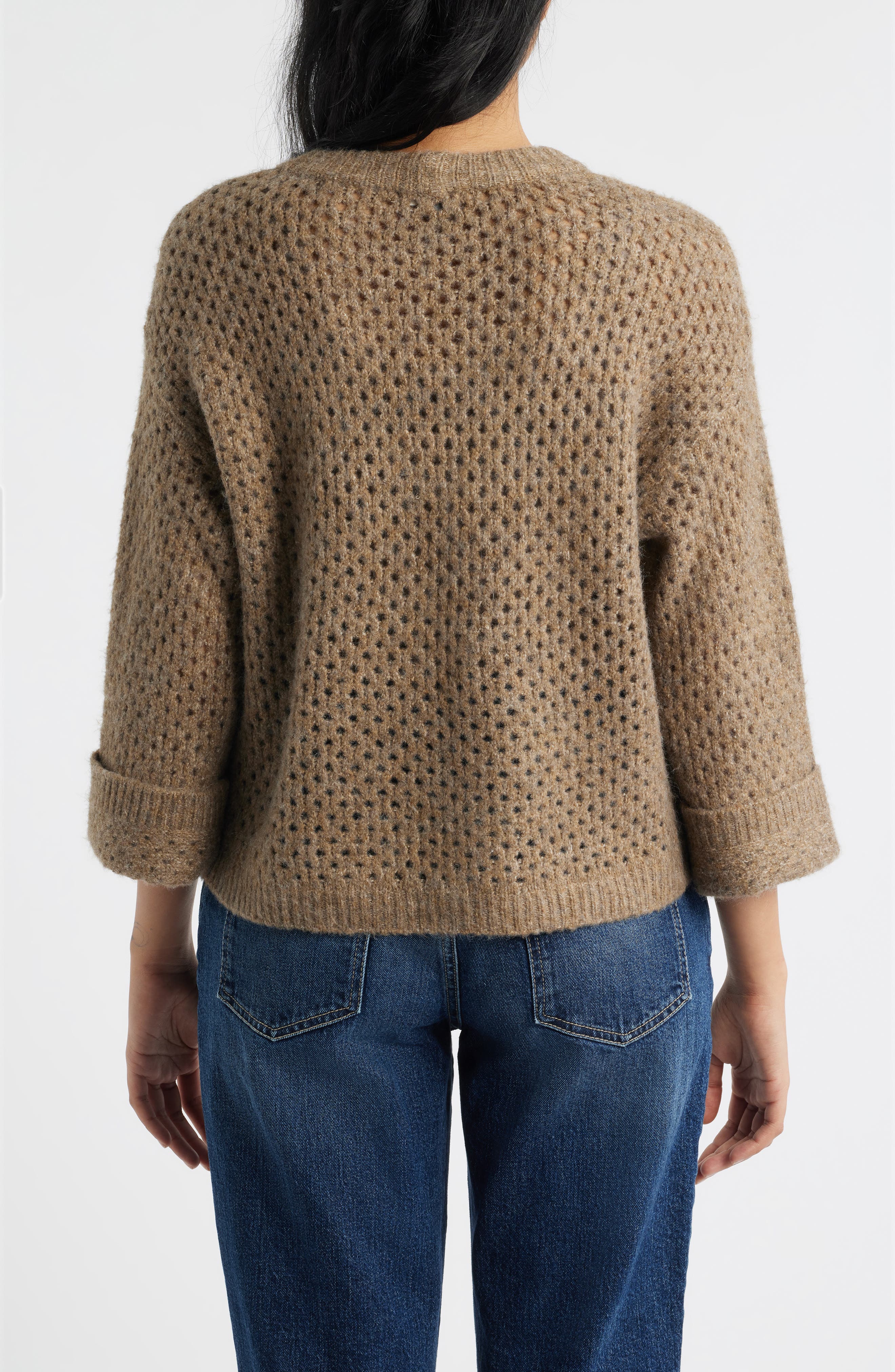 Open Stitch Cuffed Sweater - image 4