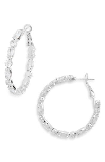 Tasha Cubic Zirconia Hoop Earrings In Silver