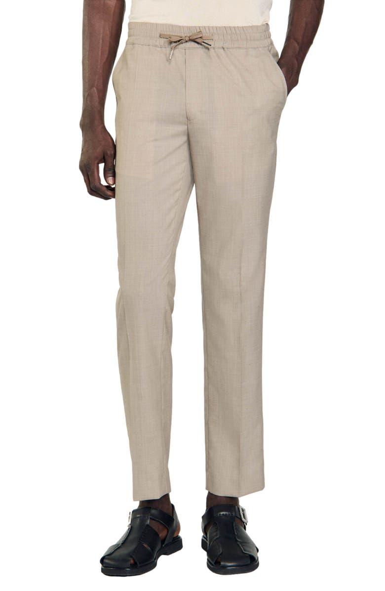 SANDRO New Alpha Virgin Wool Pants, Main, color,