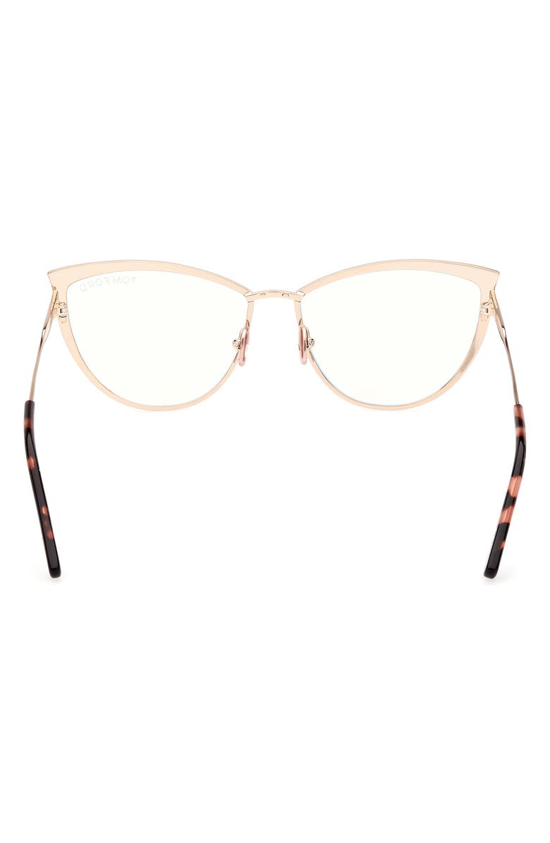 TOM FORD 56mm Cat Eye Blue Light Blocking Glasses, Alternate, color, 