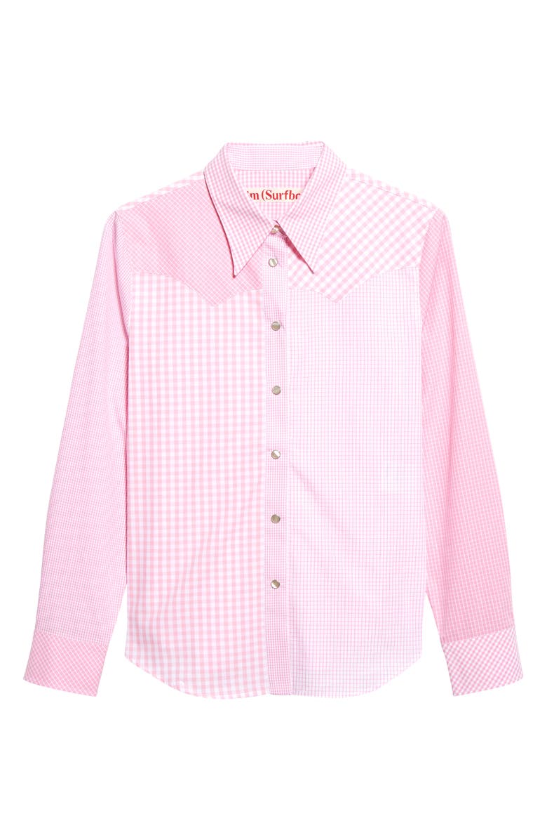 STOCKHOLM SURFBOARD CLUB Ulla Patchwork Snap-Up Shirt, Alternate, color,