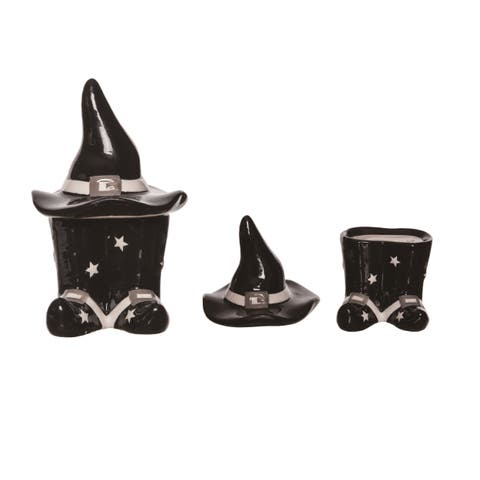 Halloween Witch Hat & Boot Salt and Pepper Shakers